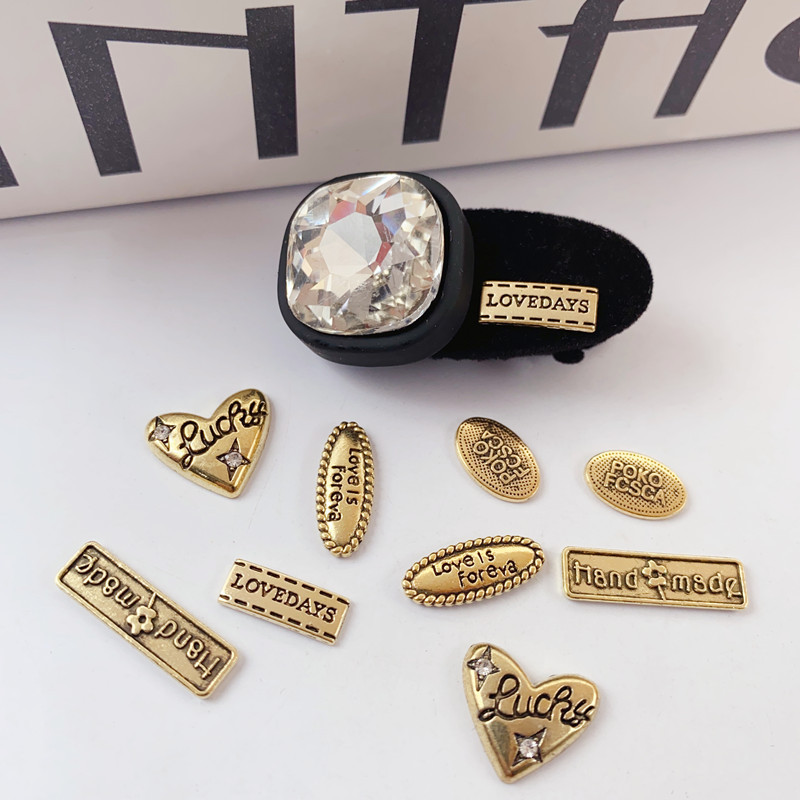 New Nail Art Accessories Japanese Retro Gold Alloy Patches DIY Hairpin Headwear Nail Decoration Accessories