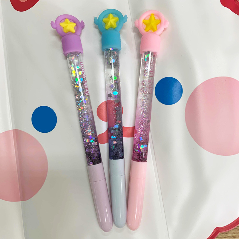 Dibujos animados lindo Hada palo lindo dibujos animados estrellas en aceite arenas movedizas magia creativa colorido arenas movedizas pluma de gel pluma