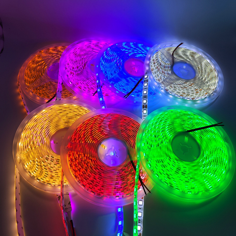 LED5050软灯条 30灯60灯RGB七彩单色软灯带12V24V低压自粘灯条|undefined