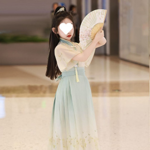 Hanfu Girl's Maqian Skirt Set Summer 2025 New Children's Chinese Style Thin New Chinese Style Super Fairy Dress