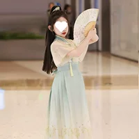 Комплект юбки Maqian для девочек Hanfu, лето 2025, новое детское тонкое платье в китайском стиле, новое супер-фея в китайском стиле.