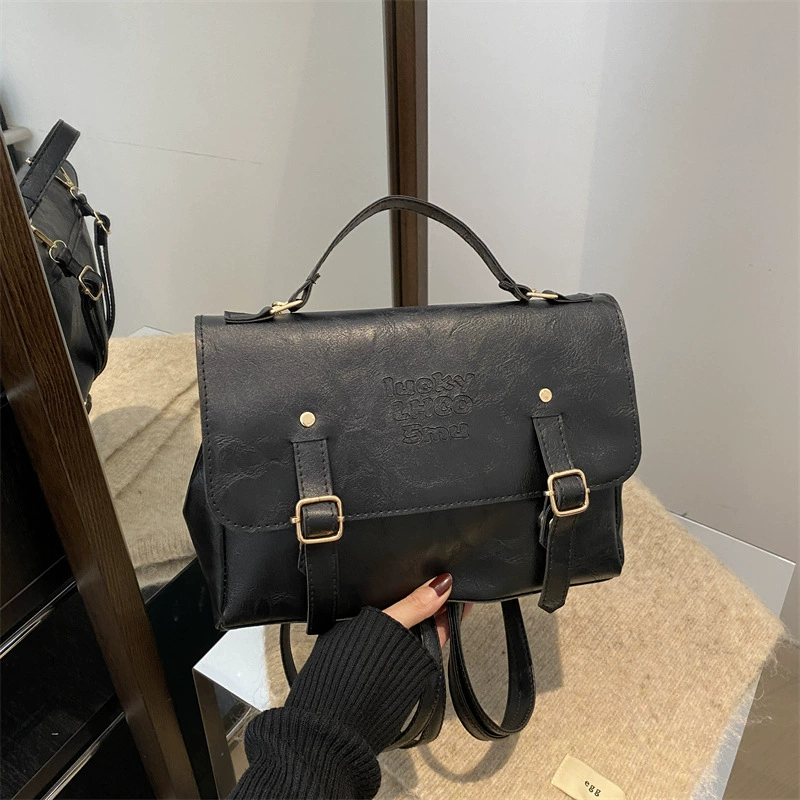 Backpack, demi-season retro capacious shoulder bag