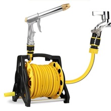 新款家用冲洗接水龙头高压水枪水管收纳架花园水管车洗车水枪套装