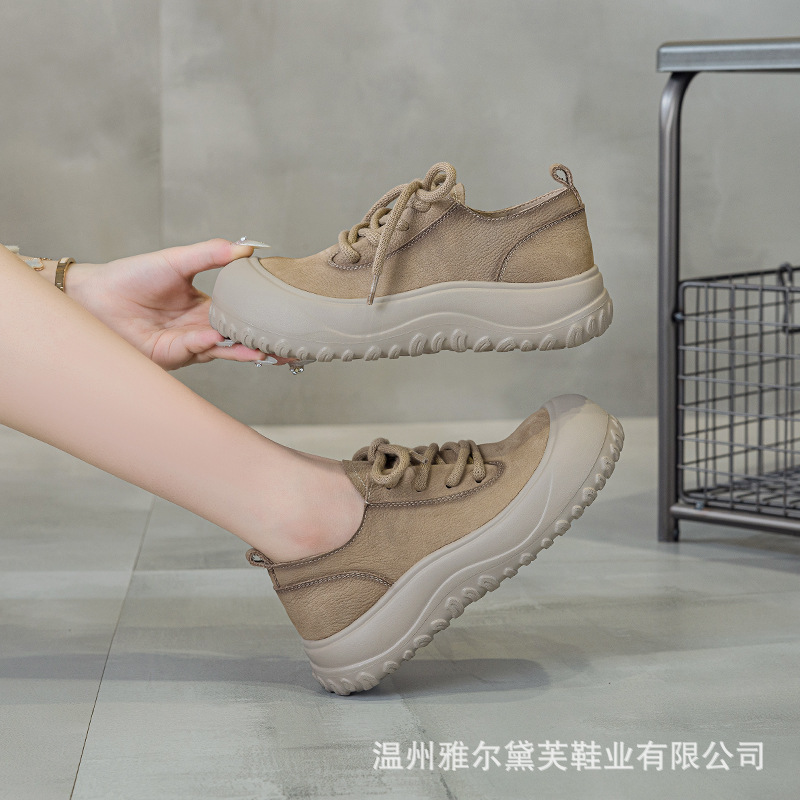 真皮单鞋女2025新款复古轻便舒适防滑百搭勃肯鞋浅口防撞休闲鞋|undefined