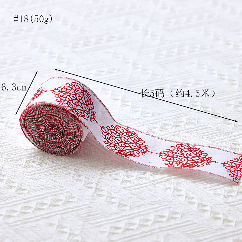 Buscando madera colgante de árbol de Navidad cinta DIY arco material decoración 5cm cinta de Navidad impresión lino