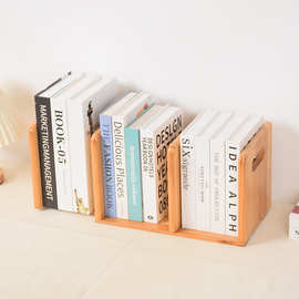 简易桌面小书架办公室可伸缩实木收纳书架学生桌面迷你小型置物架