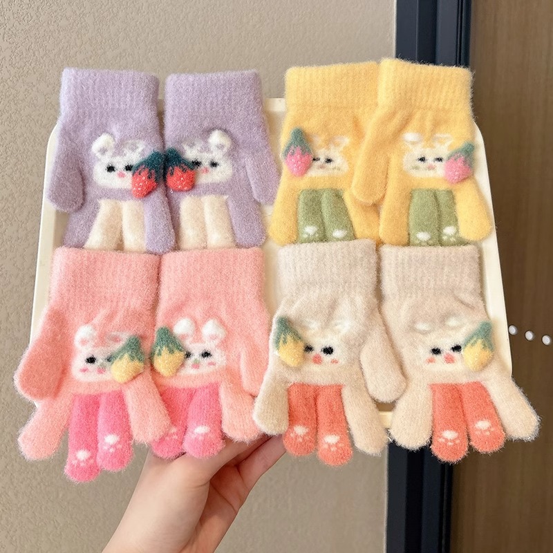 Guantes infantiles de invierno para niñas de invierno de cinco dedos para mujeres 2025 nuevos bebés calientes lindas niñas y niños