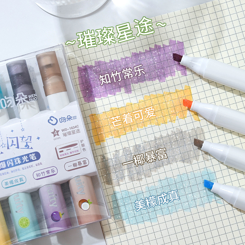 Nuevo flash de alto valor de los estudiantes de alto valor de la cara cuentas de mano color pintura marca trazos clave para hacer papelería de lápiz