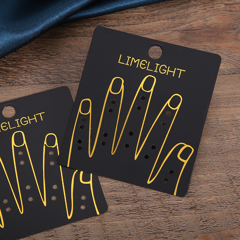 黑色PVC烫银卡片 戒指包装卡片 黑色白色厂家供应 现货供应定 做