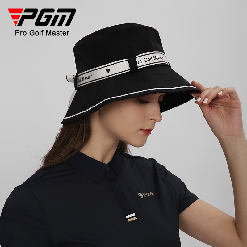 Mũ golf nữ thắt nơ kiểu ngư dân, vành rộng 7 cm, chống nắng, thoáng khí — MZ056-Màu đen, MZ056-màu hồng nhạt, MZ056-màu trắng
