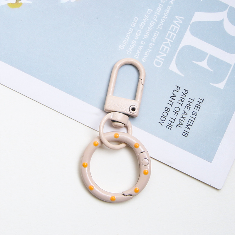 [Light Coffee] Door buckle + polka dot spring buckle