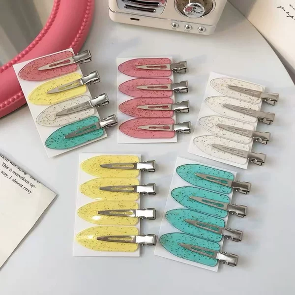 DIY macaron hair clips, bangs clips, traceless side clips, duckbill clips, transparent candy-colored hair clips, wholesale