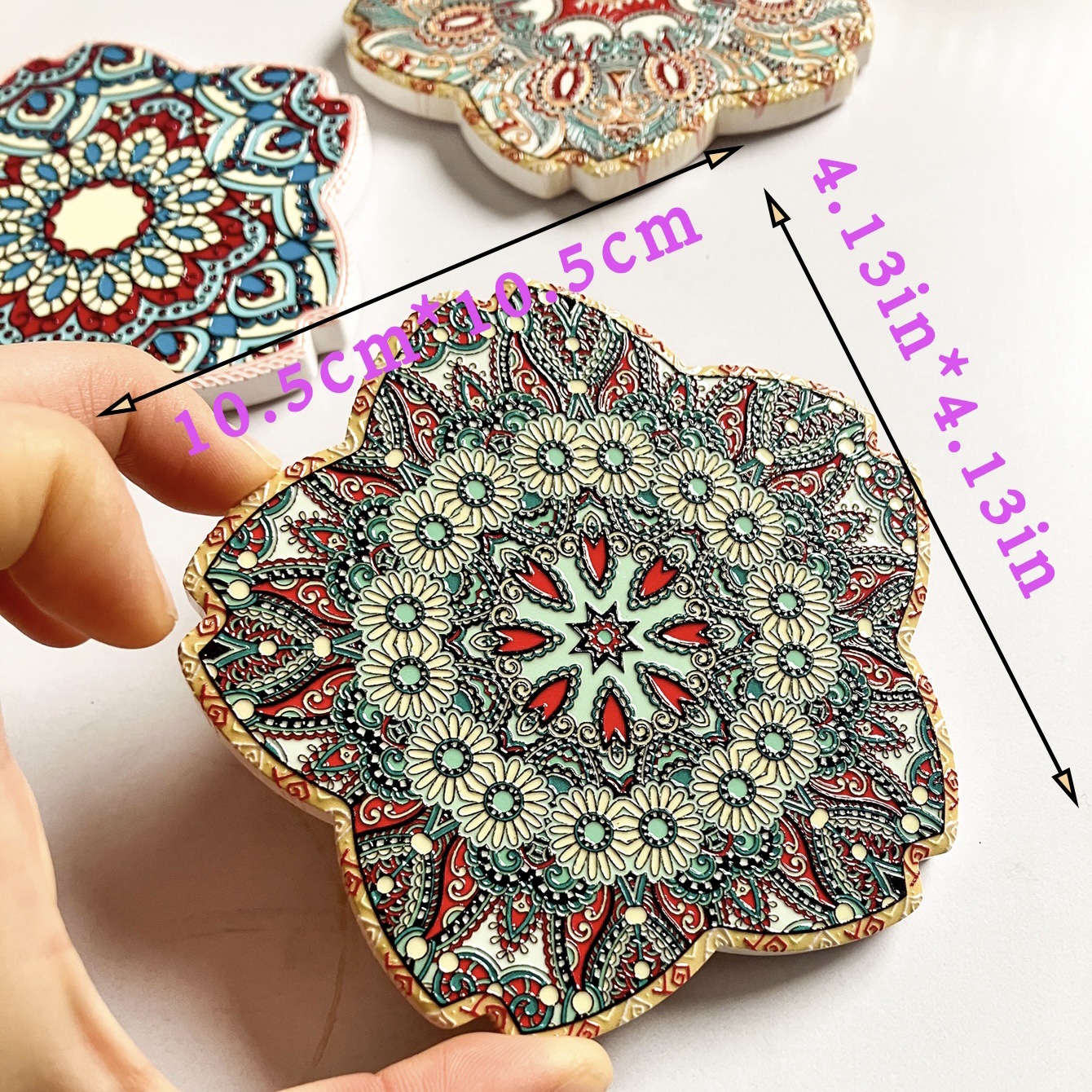 Transfronteriza nueva forma de pétalo en relieve tridimensional artesanía hogar creativo corcho estera de aislamiento de mesa de café de Europa y América estera