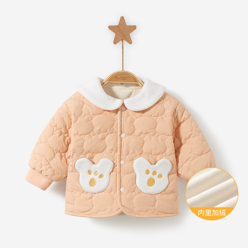 Abrigo DE LOS NIÑOS otoño y el invierno Bebé caliente cardigan engrosada estilo occidental ropa de algodón acolchado para niños y niñas ropa de bebé de invierno forrado
