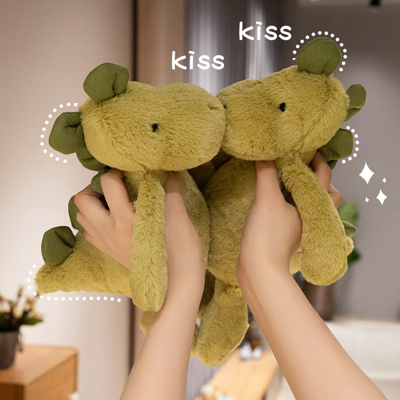Grünes Dinosaurier Plüschtier Kuscheltier Weiches Stofftier_voghion.com