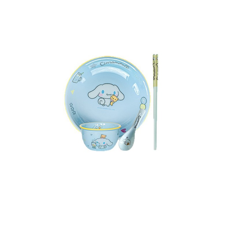 三丽鸥玉桂狗陶瓷碗家用可爱餐具儿童吃饭碗高颜值个性碗碟盘套装|undefined