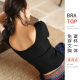 Cotton Short-sleeved T-shirt Women's Summer Short High Waist Exposed Umbilical Cord Chest Pad White Backless V-neck Large u Black Base Top