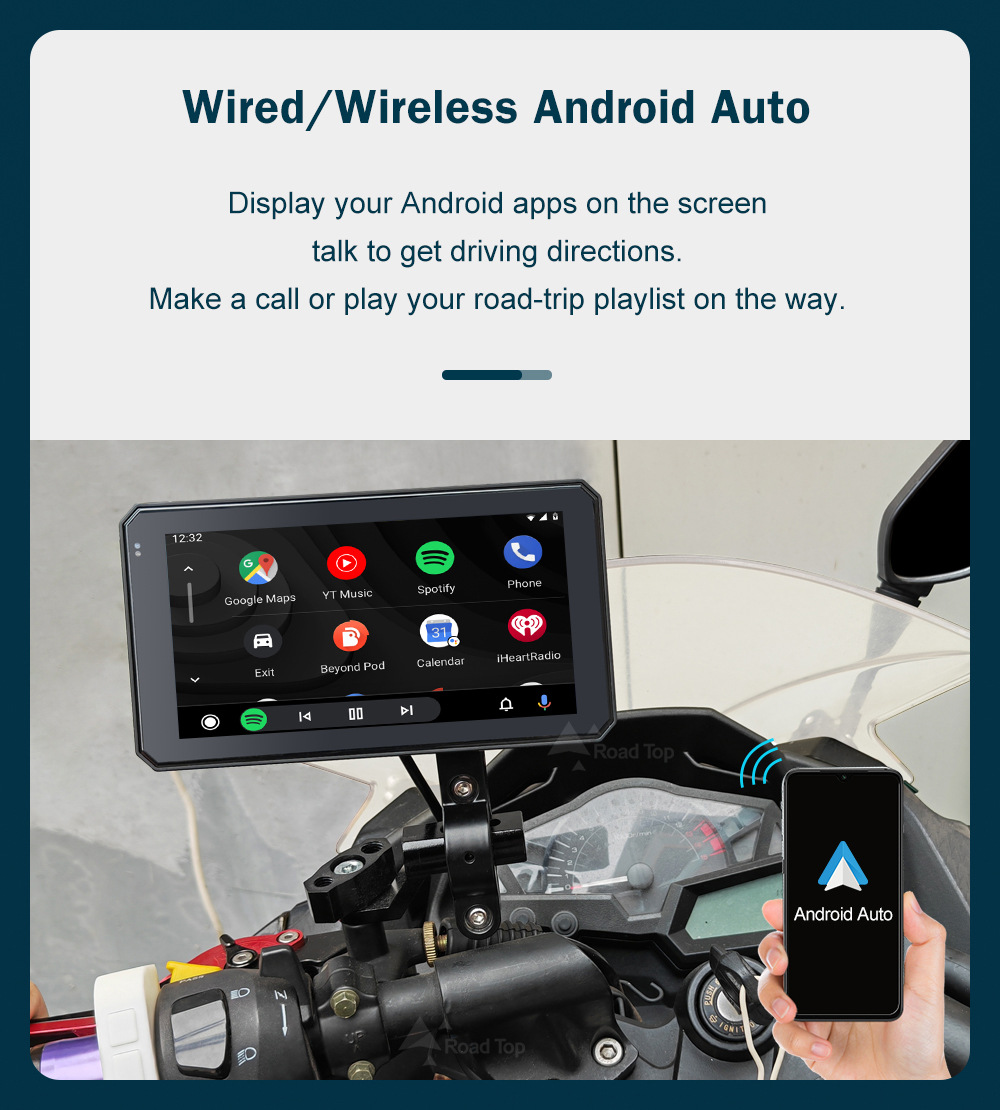 Road Top Road Top 5.98inch Waterproof Portable GPS Navigation Motorcycle CarPlay Display