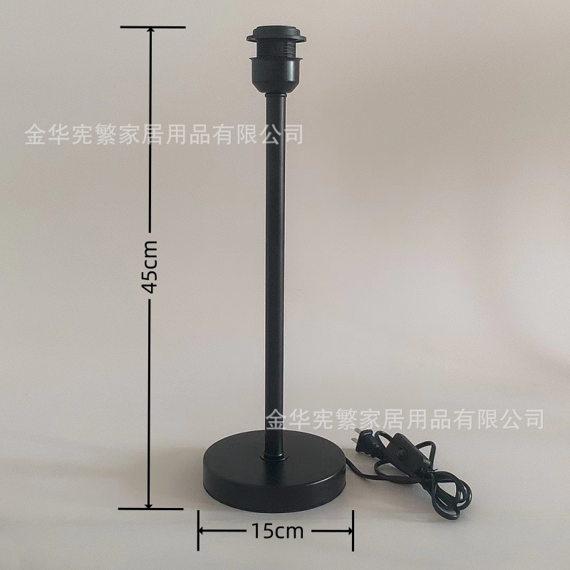 Lugar del fabricante Pintura de metal negro Lámpara de mesa recta Accesorios base Lámpara E27 Lámpara de bricolaje casera de celebridades de Internet