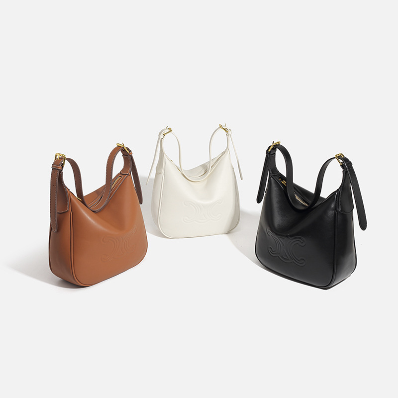 Bolso femenino 2024 nuevo bolso de piel blanda Hobo bolso de hombro moda 100% bolso de axila mujer bolso de hombro medio mes de moda