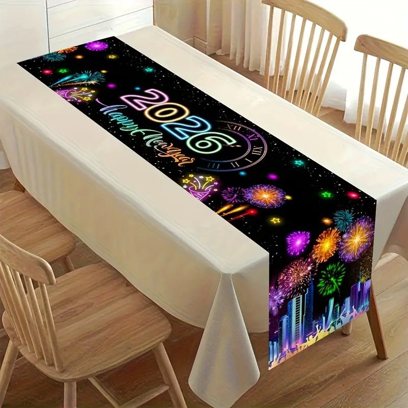 Transfronterizo nueva bandera de mesa de Navidad 2026 decoración de Año Nuevo manteles de mesa de alto valor de diseño festivo suministros personalizados