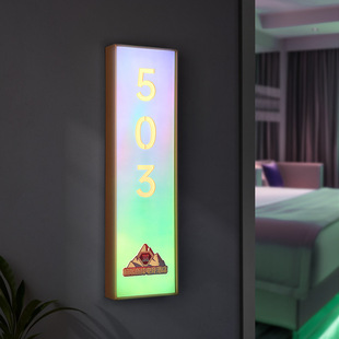 Color transparent acrylic led luminous doorplate hotel restaurant tea house chess room VIP box room number plate production