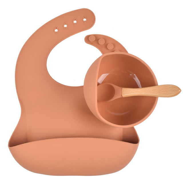 Vajilla para niños Bebé de silicona para comer Bebé de silicona Suplemento de alimentos Tazón de tenedor Juego de cucharas Suplemento de alimentos para bebés Vajilla de tres piezas