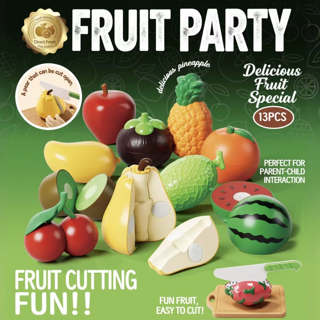 Comercio exterior para niños simulación de alimentos Durian manzana sandía plátano juego de frutas y verduras cortadas juguetes caseros