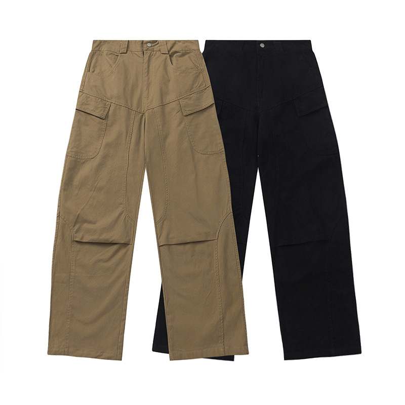 Modern Ian 24 Autumn Men's Wear New High Quality Wash Water Multi Bag Curved Knife Work Long Pants_voghion.com