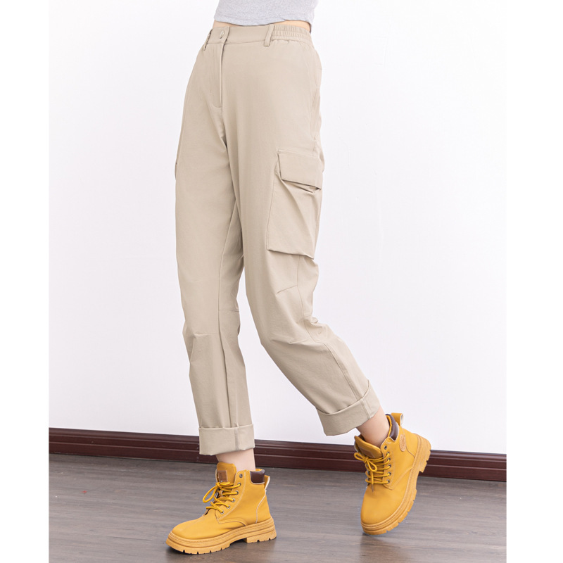 Pantalones Cargo de Senderismo de Nailon Elásticos e Impermeables para Montañismo image 7