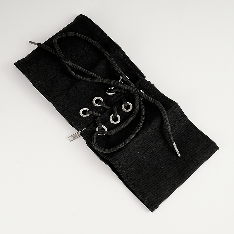 Cintura a vita sottile retrò modellante per il corpo Cintura decorativa da donna Cintura europea e americana nera extra larga con cerniera per donna_voghion.com