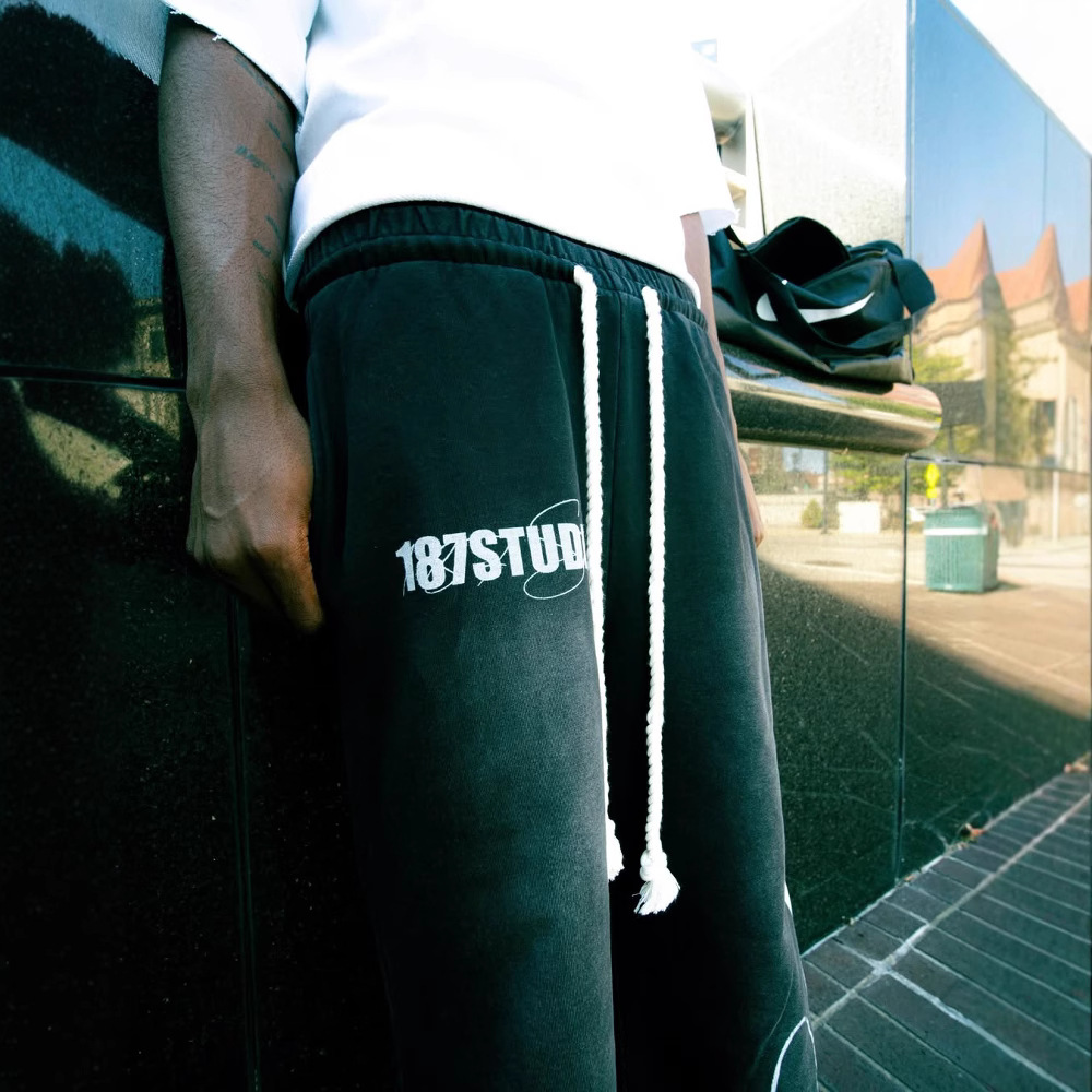 Europa y los Estados Unidos 2025 otoño y invierno Amazon corda impresión casual pantalones de callejera personalidad suelta moda hip-hop al por mayor