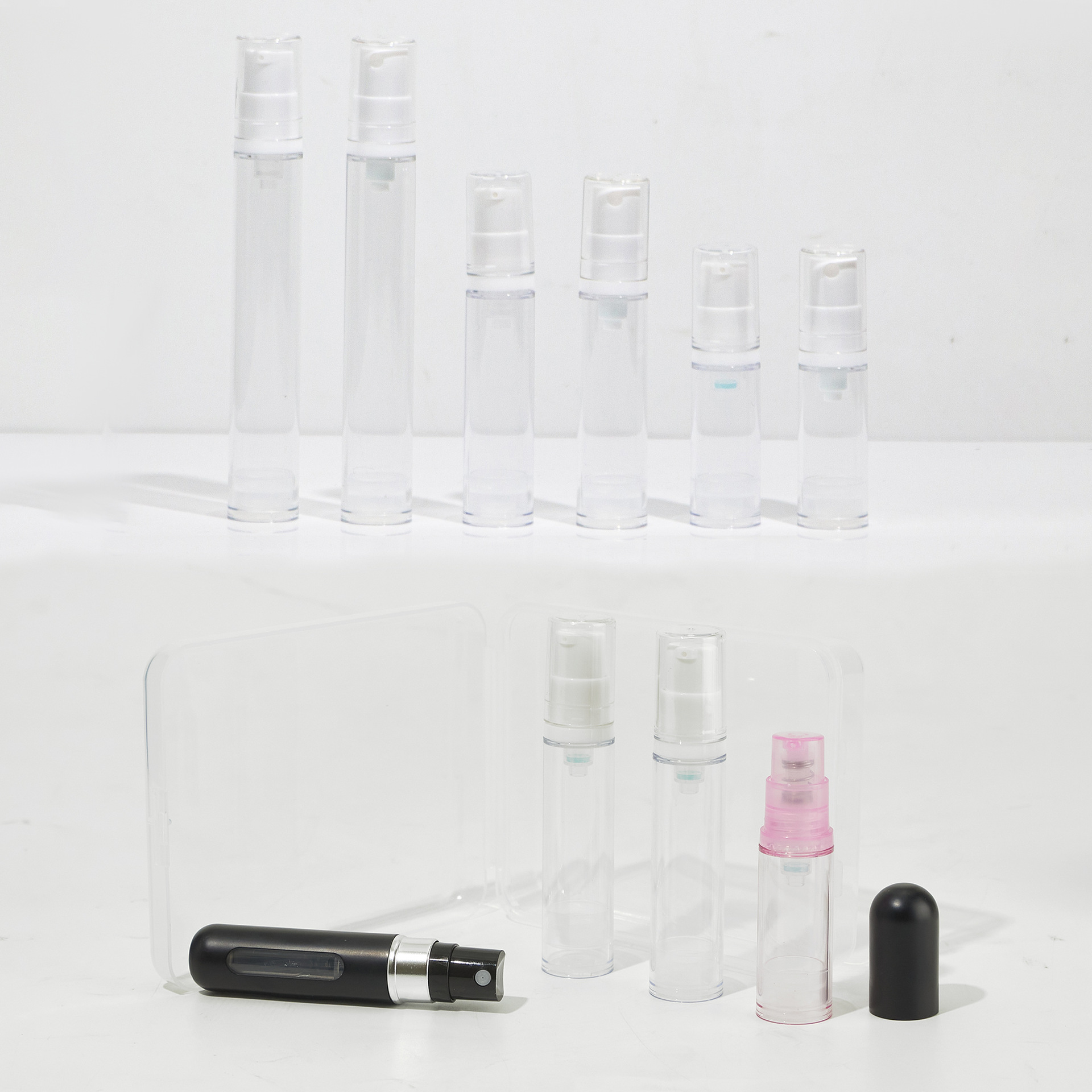 多规格乳液真空瓶AS旅行便携香水分装瓶透明细长真空瓶