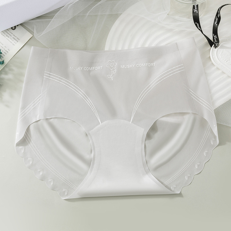 Calzoncillos ultrafinos 10 sin costuras de seda de hielo de melocotón mascarilla de cadera entrepierna larga ropa interior femenina de seda de hielo antibacteriana de algodón puro refrescante