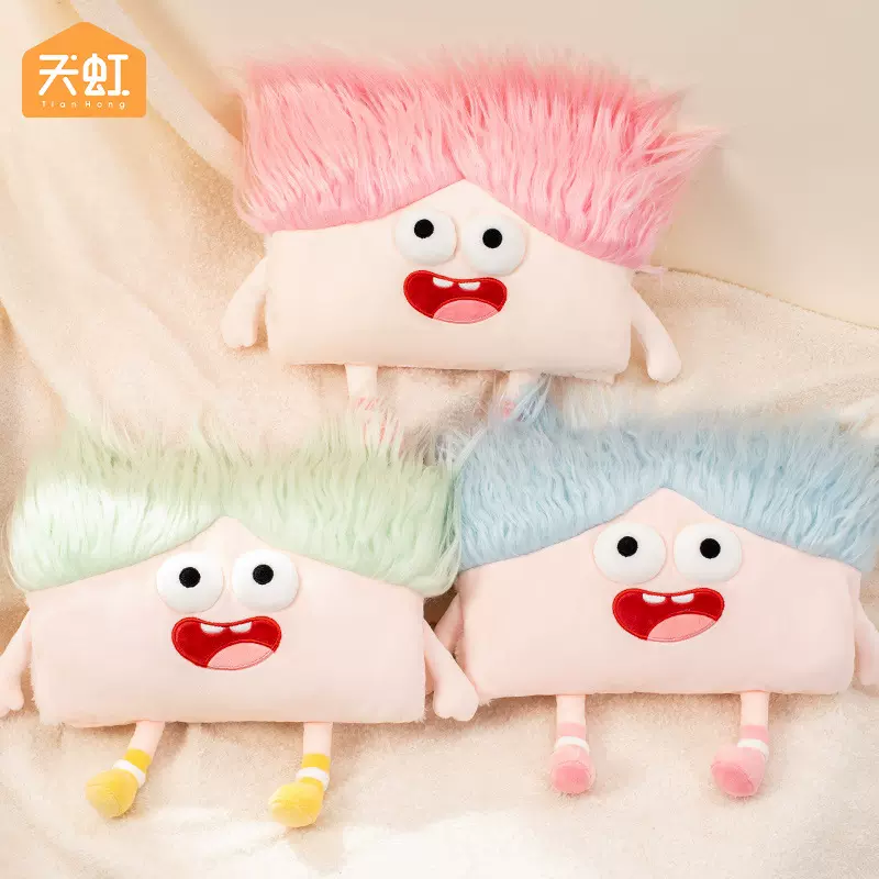 天虹国标电热暖手宝鼓眼长毛卡通电热水袋水电分离防爆暖手宝代发