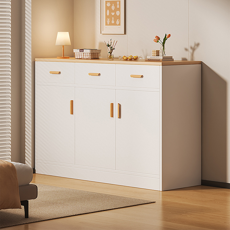 Tea Cabinet, Storage Cabinet, Household Solid Wood Core Sideboard, Living Room Floor-Standing Wall Cabinet, Integrated Storage Cabinet