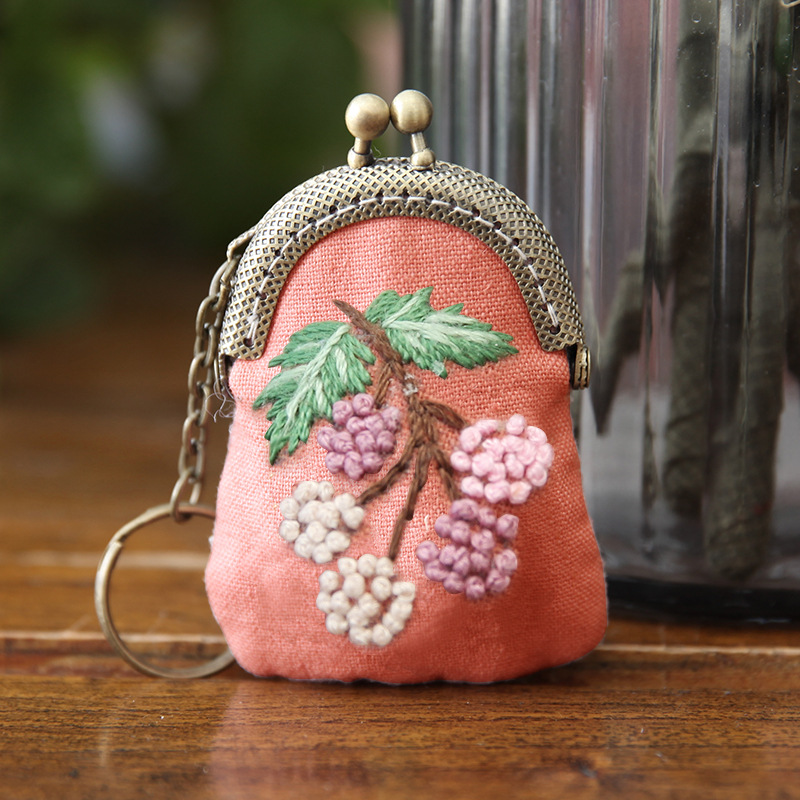 Jinhao collar hecho a mano DIY bordado boca Bolsa de Oro adornos creativo regalo femenino paño bordado kit suéter cadena