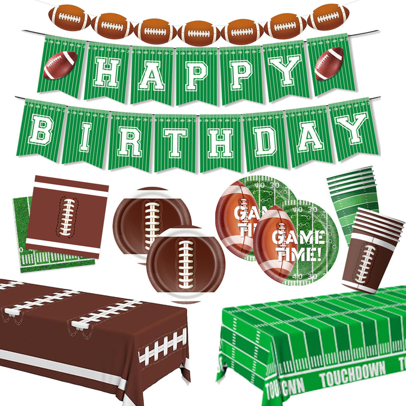 Super Bowl Football Party Supplies American Football Kids Birthday Party Tableware Paper Plates Tissue Tablecloth Decoration Super Bowl Football Party Supplies American Football Kids Birthday Party Tableware Paper Plates Tissue Tablecloth Decoration