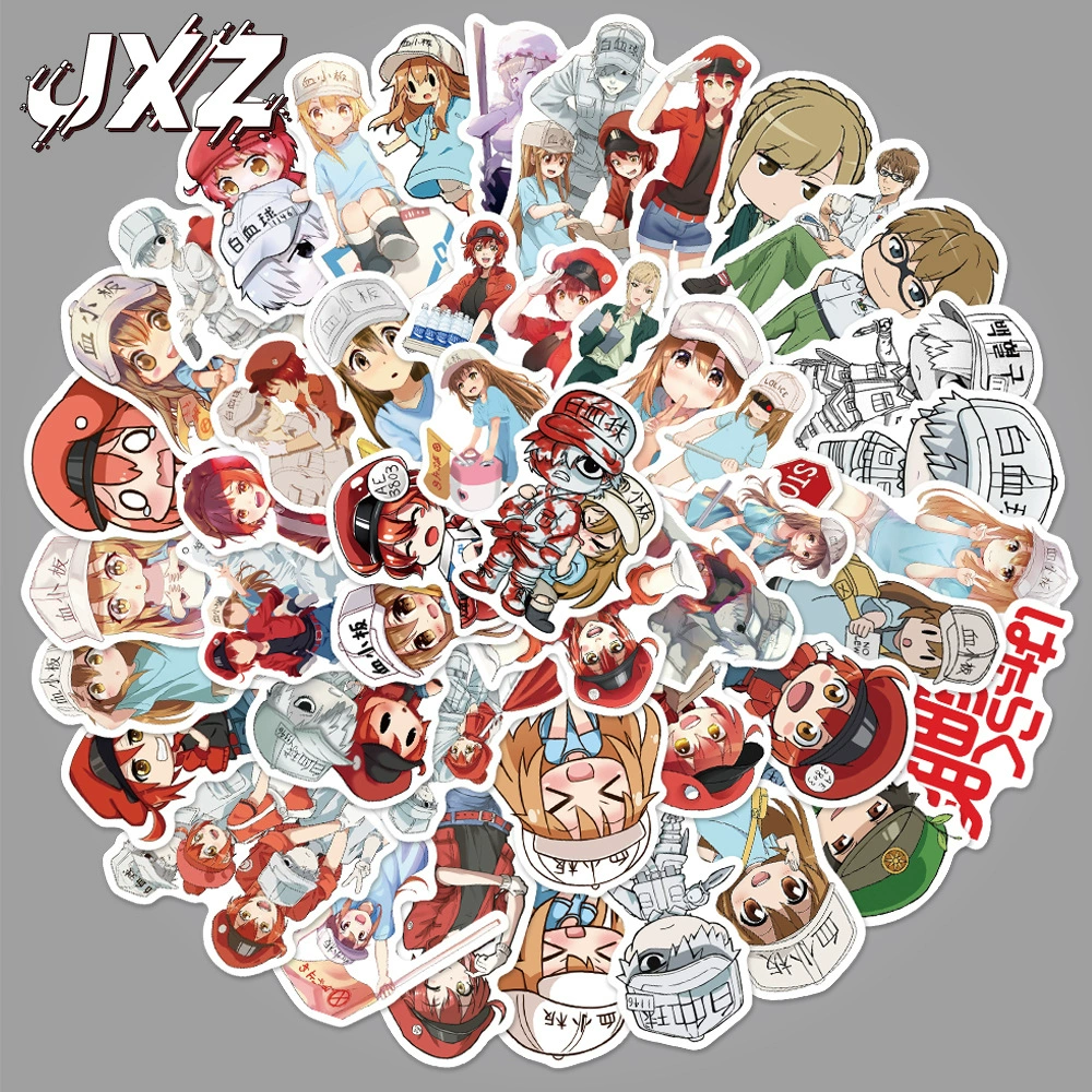 50 рабочих ячеек японское аниме граффити наклейки багаж скейтборд шлем наклейки для ноутбука водонепроницаемые
