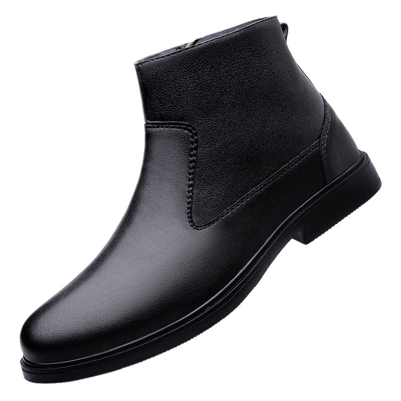 Мужская обувь Ботинки Челси больших размеров 46, мужские повседневные Ботинки Martin, зимние теплые кожаные высокие мужские зимние кожаные ботинки