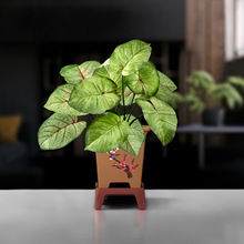 仿真绿植 7头芋叶PU手感海芋叶园林景观工程装饰植物墙假叶子批发