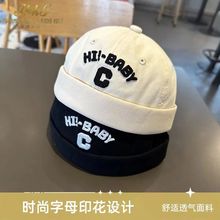 婴儿帽子春秋男孩宝宝时尚字母刺绣地主帽女童瓜皮帽潮