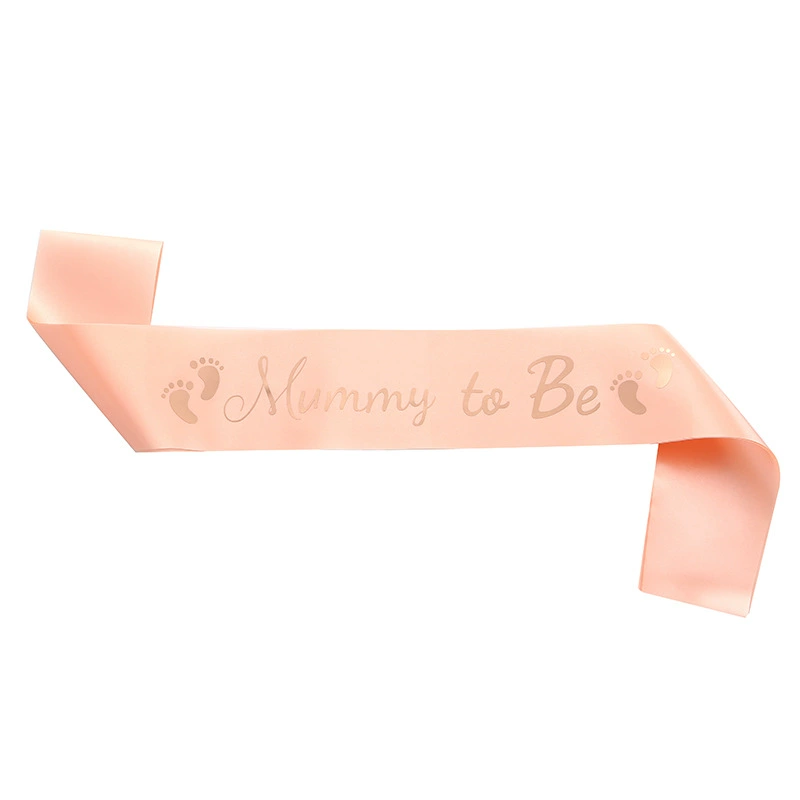 [跨境欧美迎婴派对准妈妈绶带礼仪带 Mommy to be烫金腰带脚印肩带]