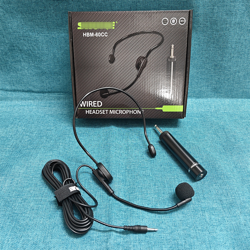 Cross-border foreign trade HBM-60CC wired headset microphone bee loudspeaker special headset speech microphone