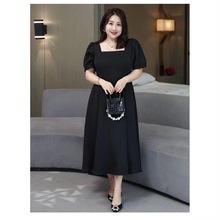 230斤特大码连衣裙女胖mm超显瘦a字遮肚气质特宽松中长款裙子夏季