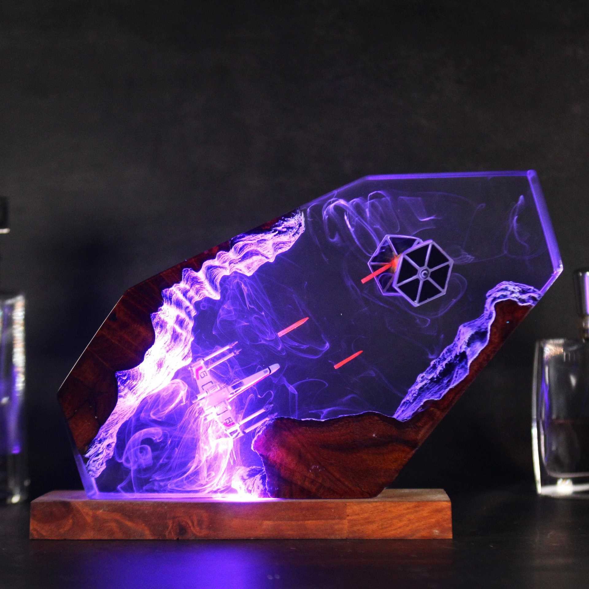 Transfronteriza venta caliente estereoscópica galaxia serie de lámparas de resina Star Wars único regalo de decoración de la habitación