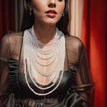 ZA欧美秋冬新款时尚经典仿珍珠项链 多层设计小众高级感长款项饰