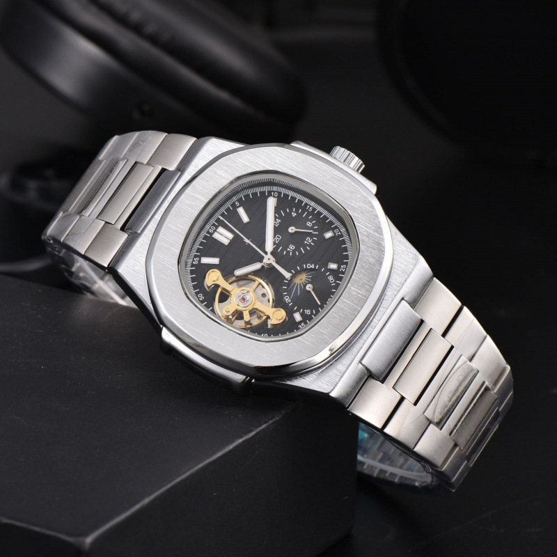 2025 New Baida Men's Nautilus Luxury Hollow Dial Alloy Mechanical Stainless Steel Strap Men's Watch