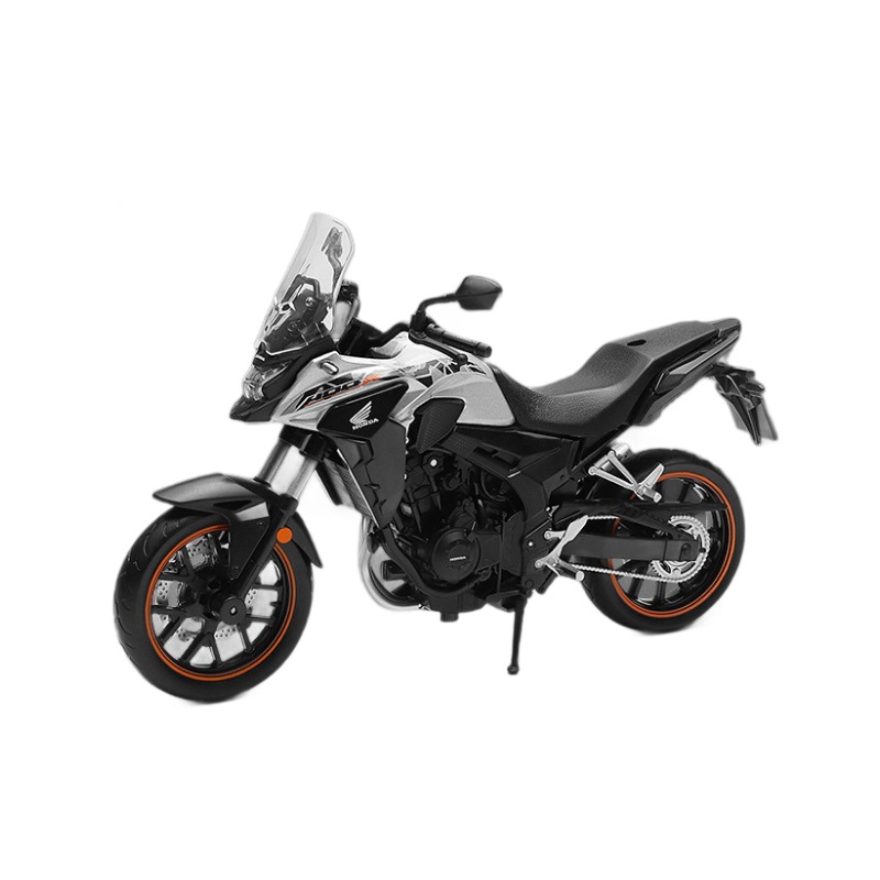 Modelo de coche de color ámbar 1:12 Honda CB400X motocicleta de aleación coche de juguete deslizante modelo de luz silenciosa