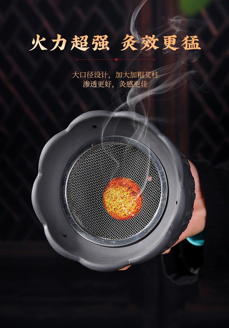 Ceramic Fire Dragon Cup Moxibustion Tool Medium Size with Cloth Cover for TCM Warm Therapy key features